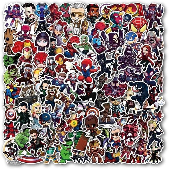 LOT of 100 Vinyl Marvel Stickers - Picture 2 of 8